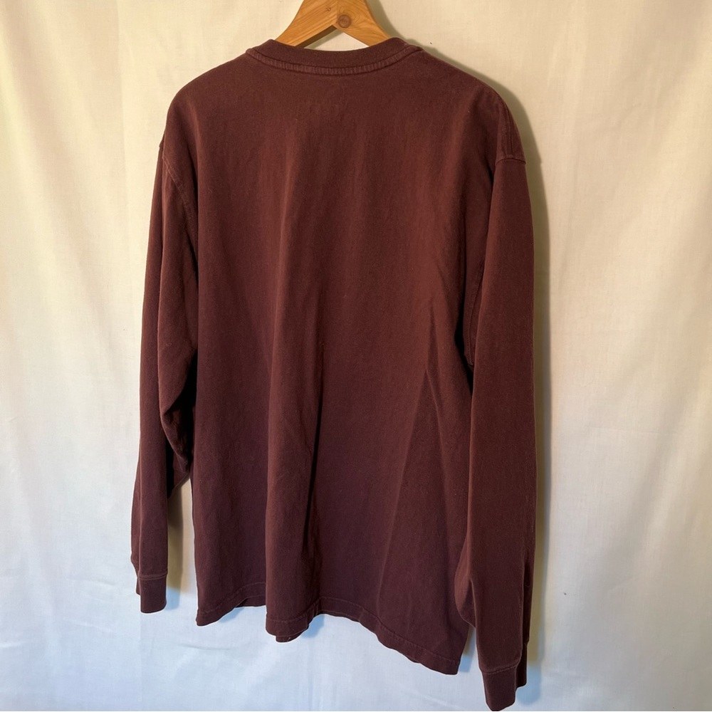 Carhartt Long Sleeve 1/4 button Red brown men’s Large - Picture 4 of 5